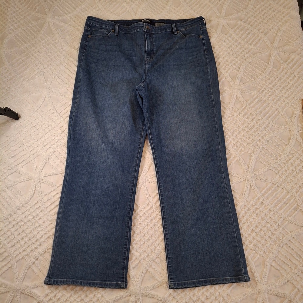 Buffalo David Bitton Womens 18/38 Alyssa Straight Leg Jeans Blue High Rise